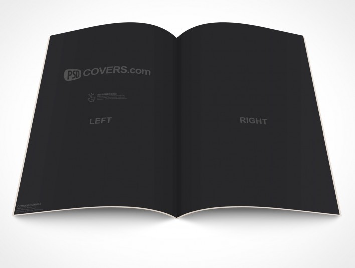 This full Spread Comic Book Mockup 10 previews your layout