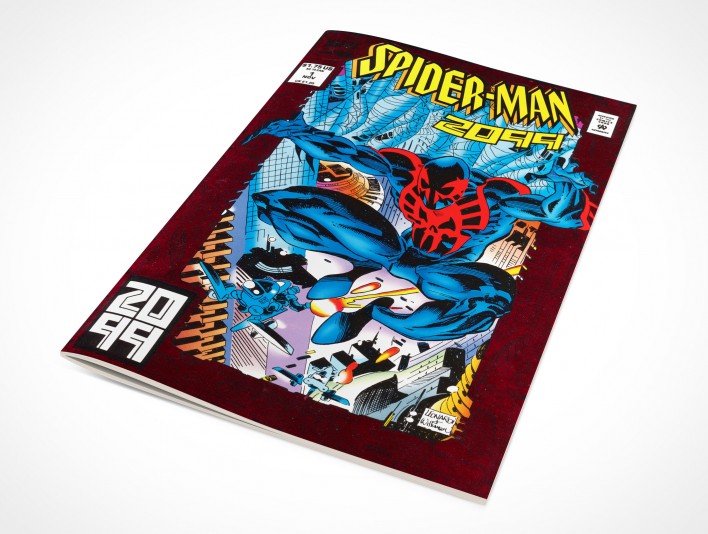 Comic Book Mockup High Angle 330° View of Cover in