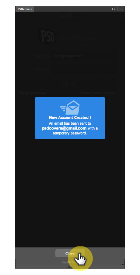 psdcovers photoshop panel email confirmation sent