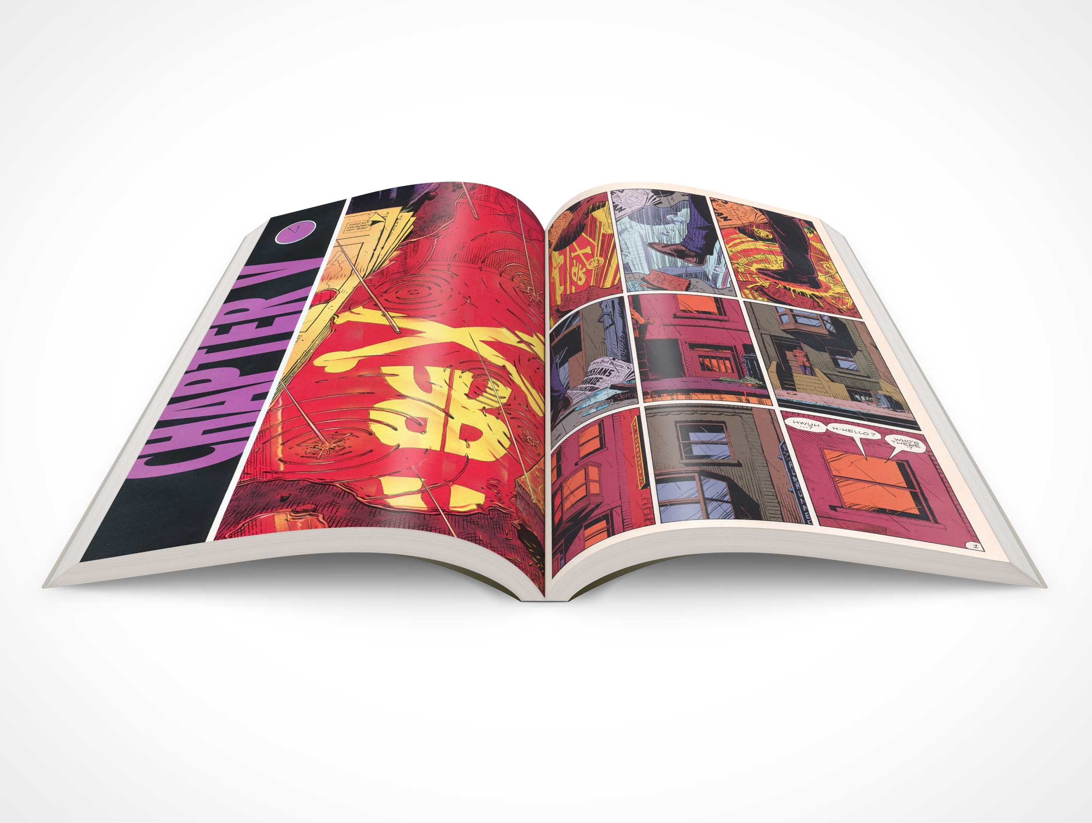 PSD Mockup Product Shot 30 Degree Graphic Novel Topview