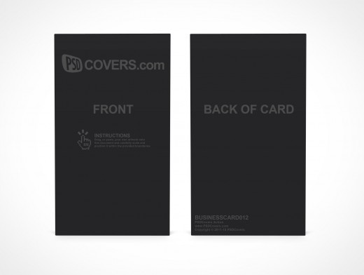 PSD Covers business card mockup portrait front view