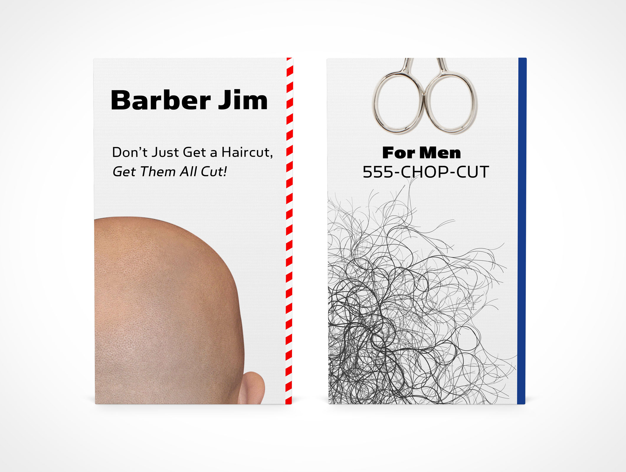 PSD Covers standing business card mockup portrait front view