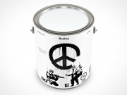 PSD Mockup 1 Gallon Banksy Paint Can Shot from Three Quarter View