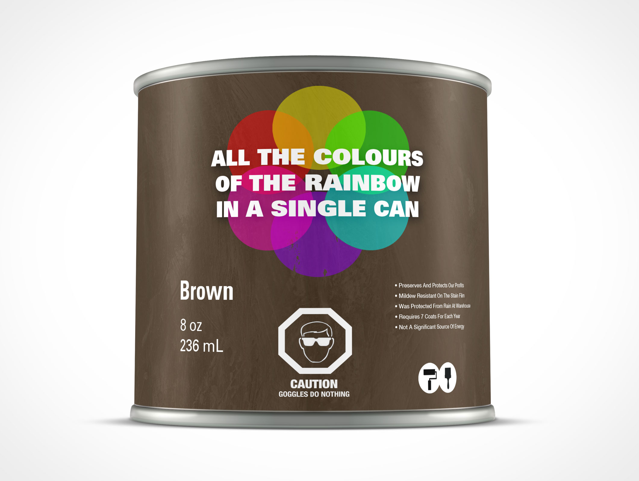 PSD Standing 236mL Paint Can Mockup