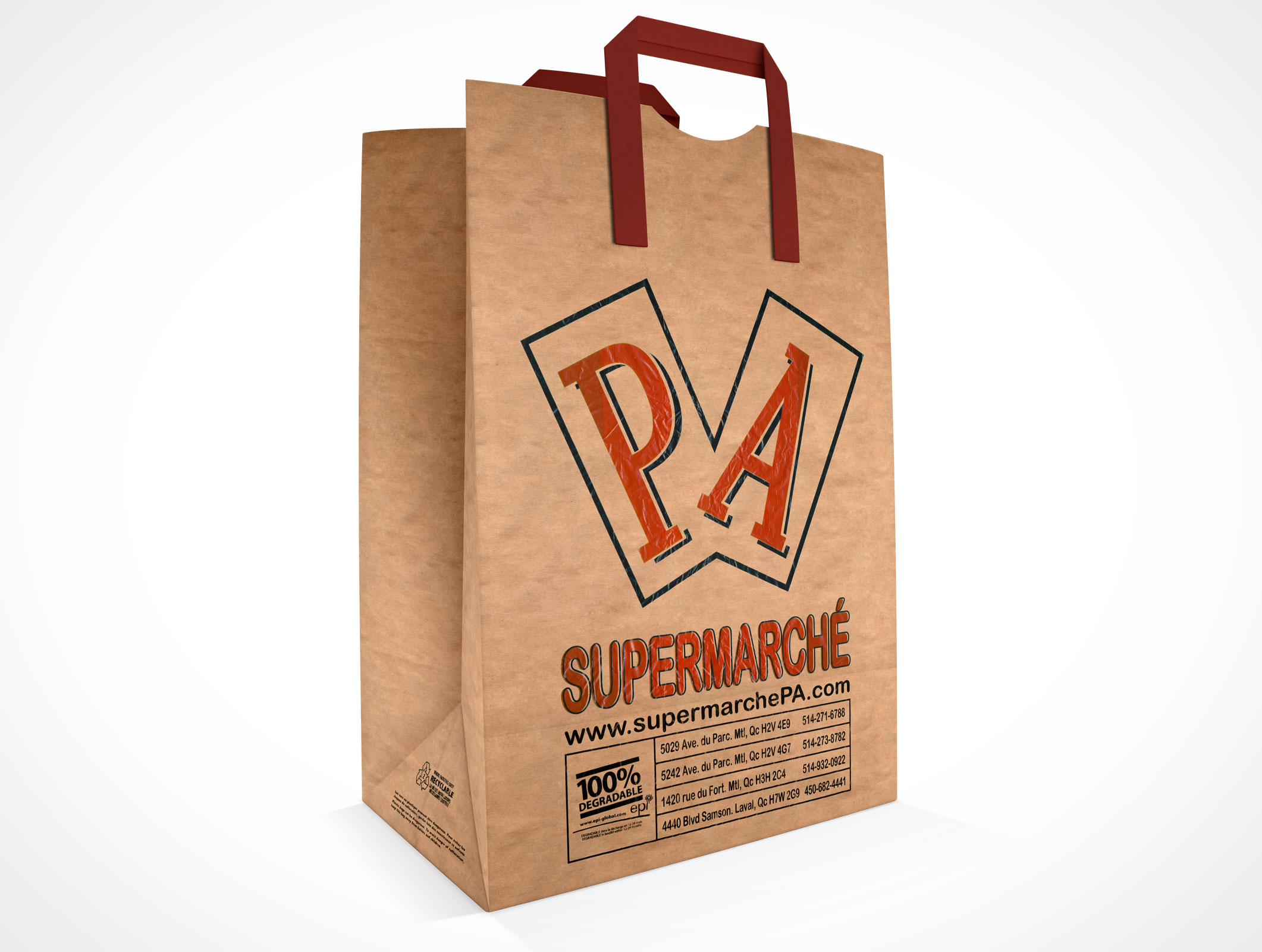 Grocery Paper Bag Mockup 2r4