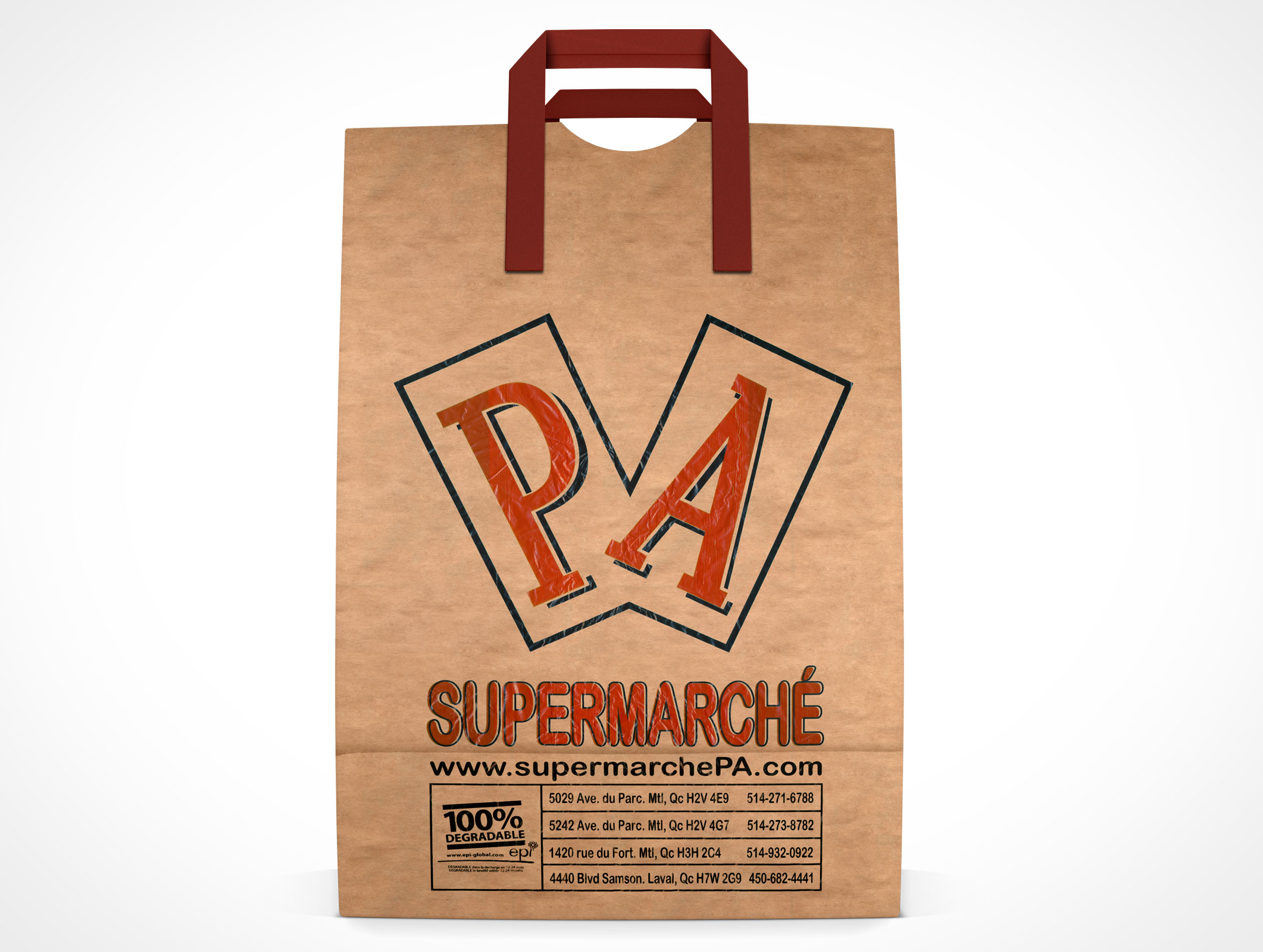 Grocery Paper Bag Mockup 3r2