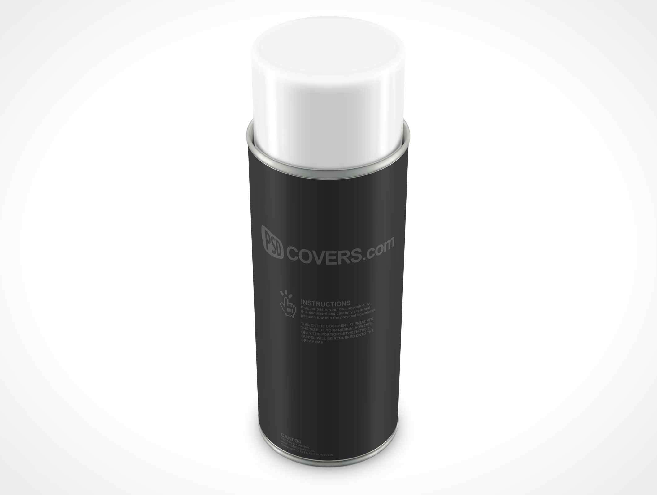 PSD Mockup Spray Can 340g 12ounce Above view