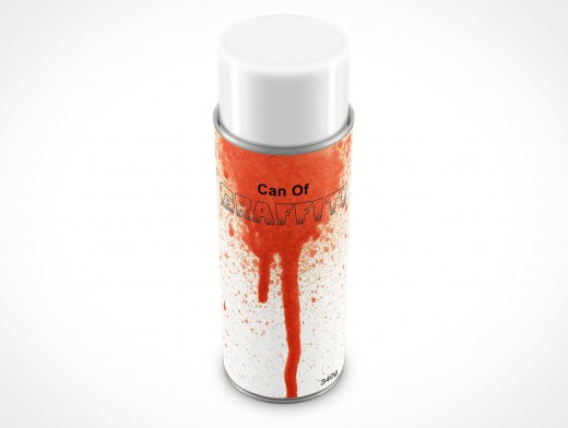 PSD Mockup Spray Can 340g Top View