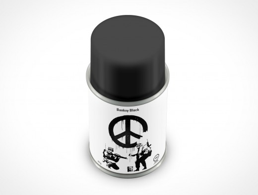 PSD Mockup Banksy Black Spray Can 85g