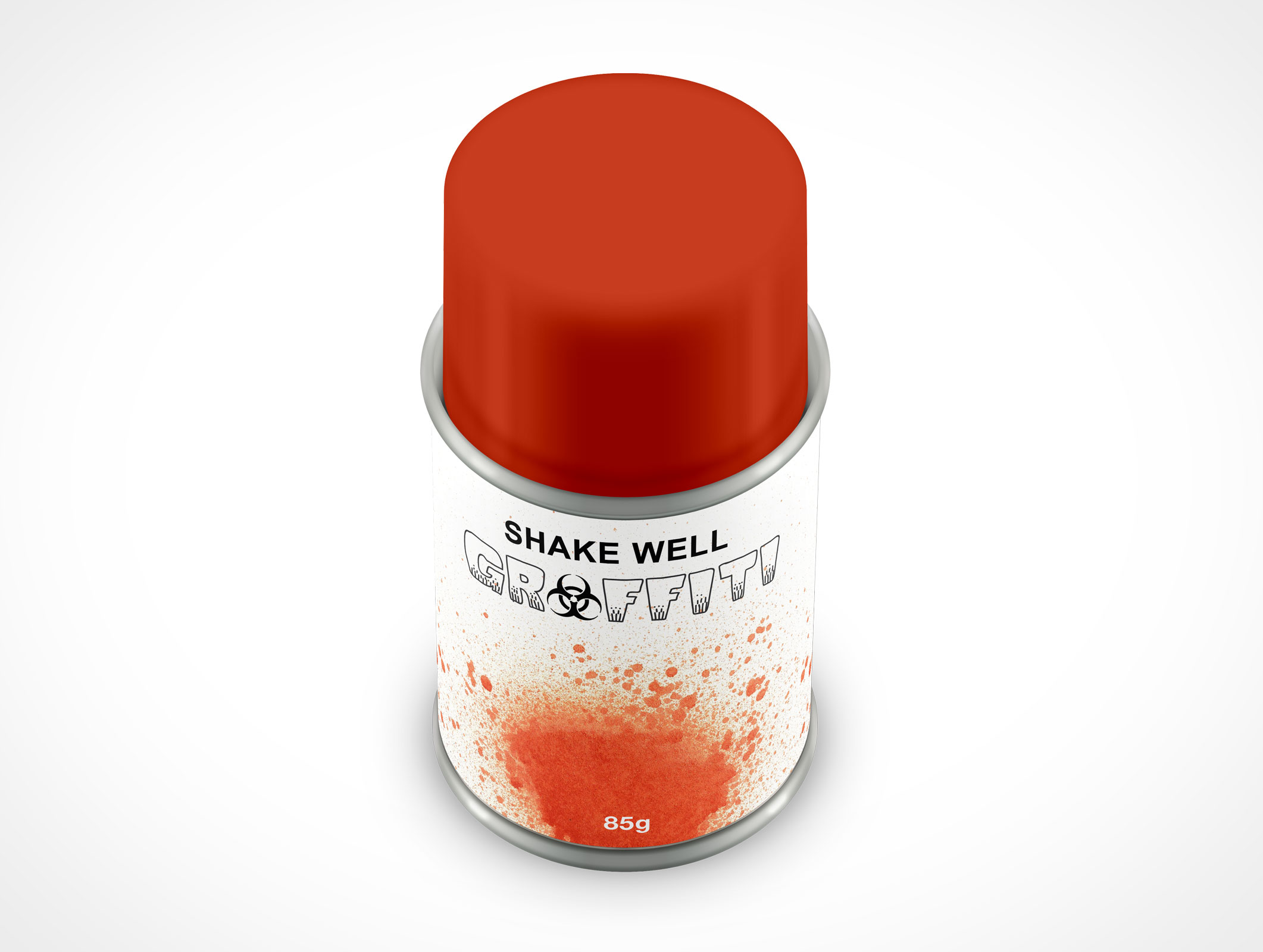 PSD Mockup 85g Paint Spray Can