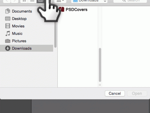 Select PSDCovers from Downloads folder