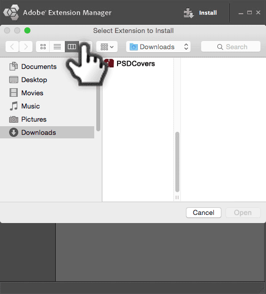 Select PSDCovers from Downloads folder