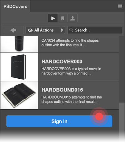 PSDCovers Sign In from list view