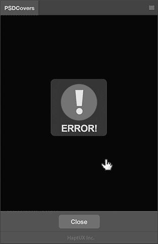 PSDCovers Panel throws an ERROR! when rendering
