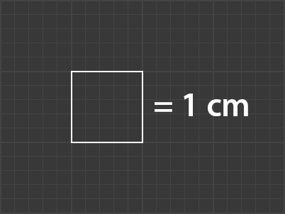 AR Mockup template grid based on 1cm segments