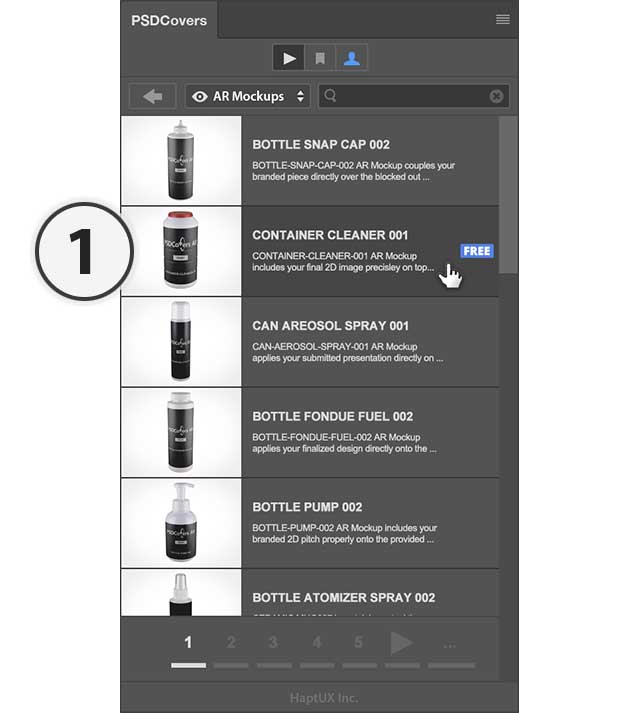 Select an AR Mockup from the list