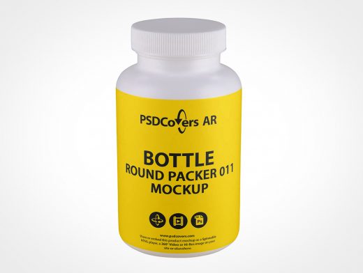 Round Packer Bottle Mockup 11r