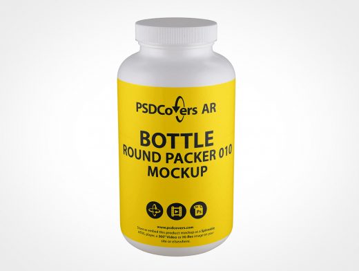 Round Packer Bottle Mockup 10r