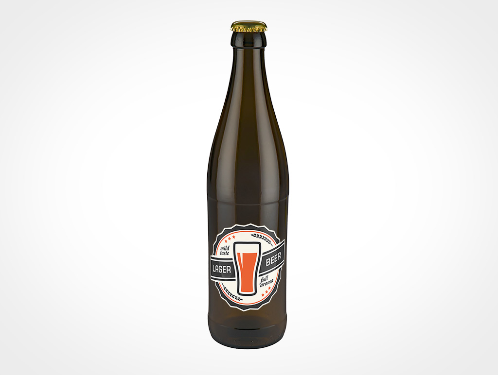 Lager Beer Bottle Mockup 2r3