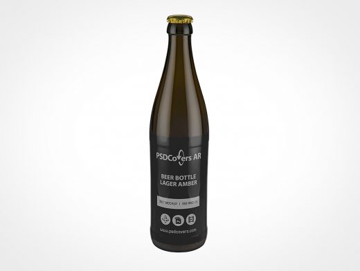 Lager Beer Bottle Mockup 2r2
