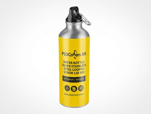 Steel Water Bottle Mockup 3r