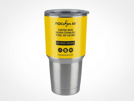 Steel Coffee Mug Mockup 890r