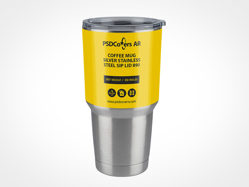 Steel Coffee Mug Mockup 890r