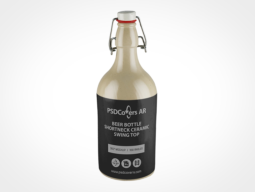 Ceramic Beer Bottle Mockup 1r2