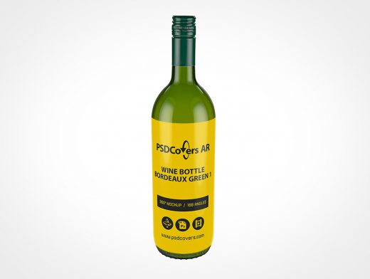 Bordeaux Wine Bottle Mockup 1r