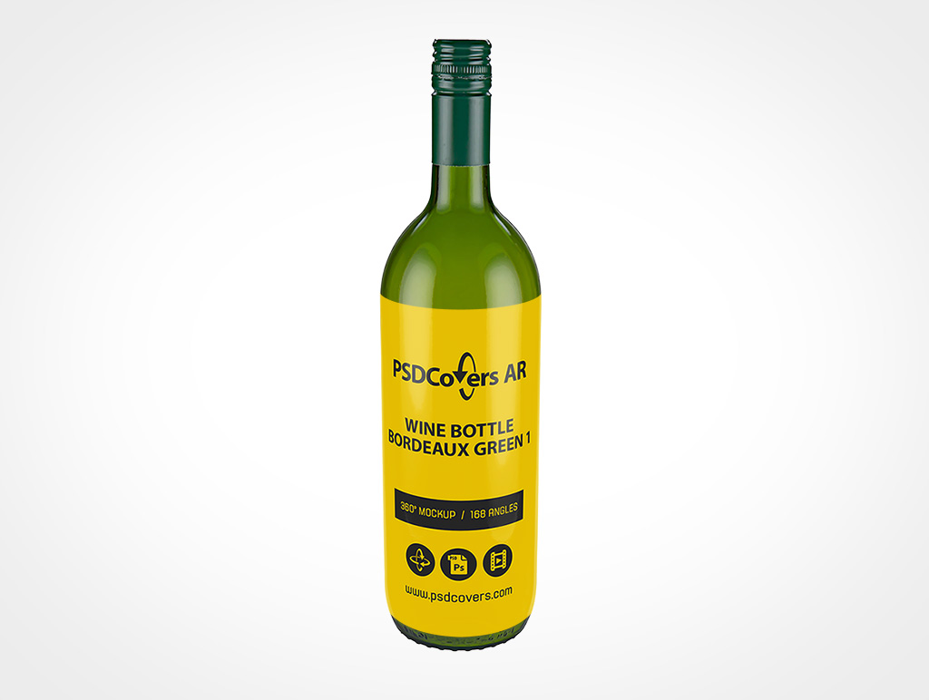 Bordeaux Wine Bottle Mockup 1r