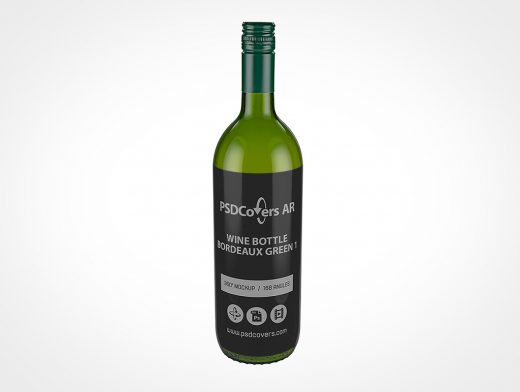 Bordeaux Wine Bottle Mockup 1r2