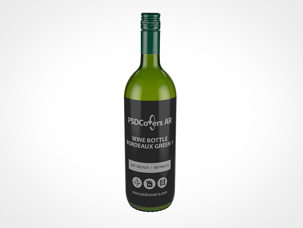 Bordeaux Wine Bottle Mockup 1r2