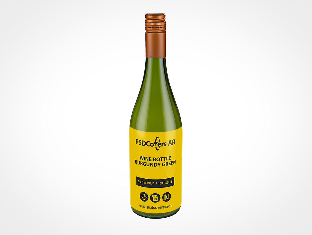 Burgundy Wine Bottle Mockup 1r