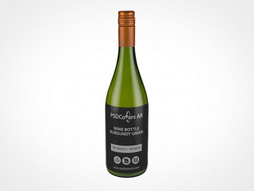 Burgundy Wine Bottle Mockup 1r2