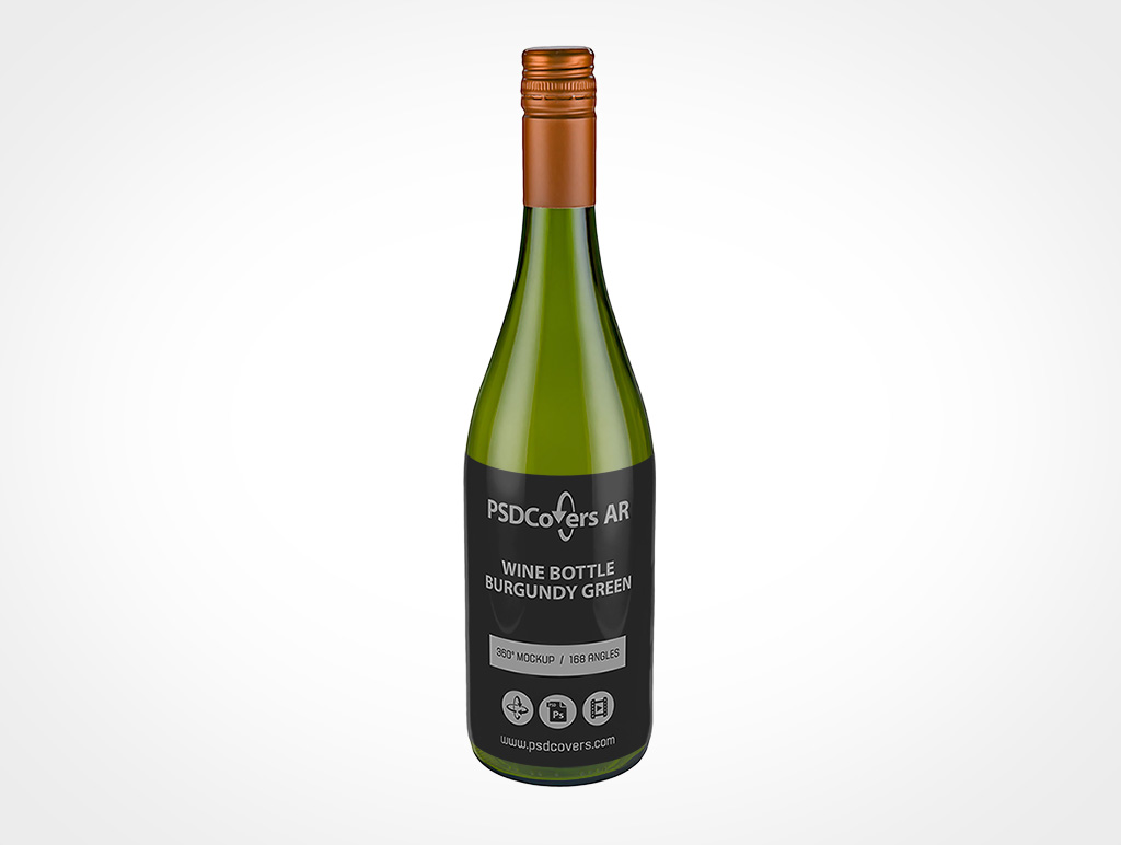 Burgundy Wine Bottle Mockup 1r2