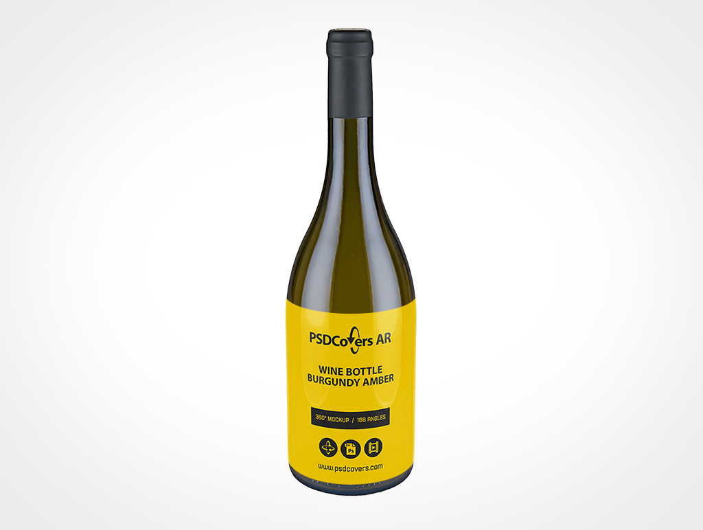Burgundy Wine Bottle Mockup 2r