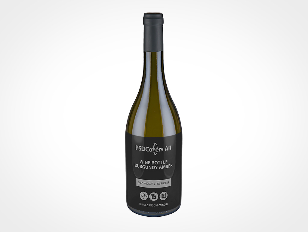 Burgundy Wine Bottle Mockup 2r2