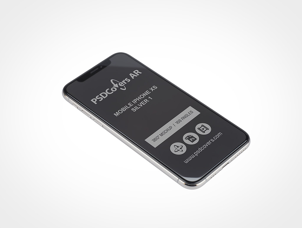 Silver iPhone XS Mockup 1