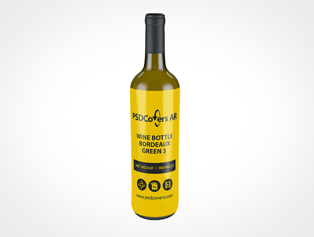 Bordeaux Wine Bottle Mockup 3r