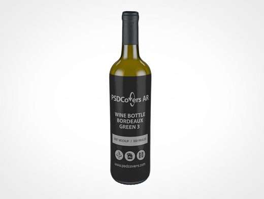 Bordeaux Wine Bottle Mockup 3r2