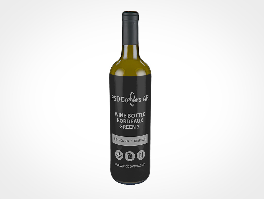 Bordeaux Wine Bottle Mockup 3r2