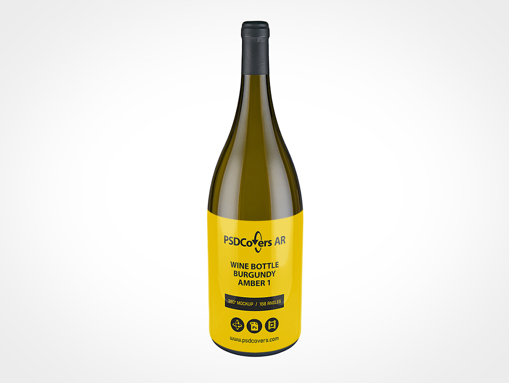 Burgundy Wine Bottle Mockup 3r