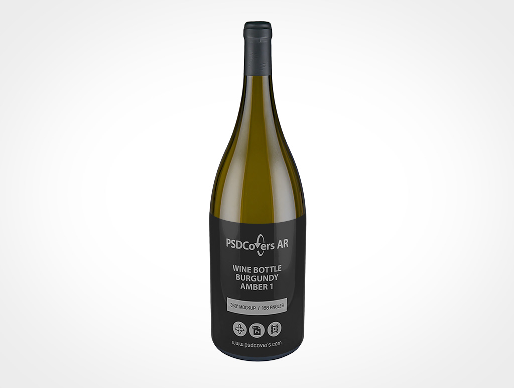 Burgundy Wine Bottle Mockup 3r2