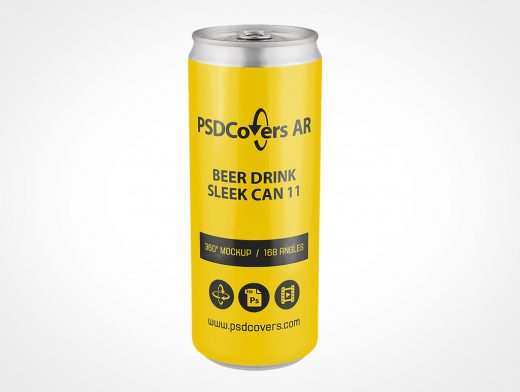 Sleek Beer Can Mockup 11r