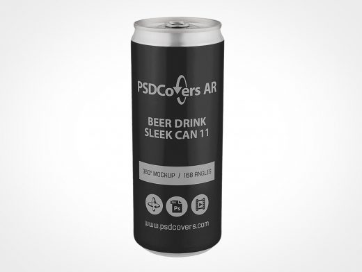 Sleek Beer Can Mockup 11r2