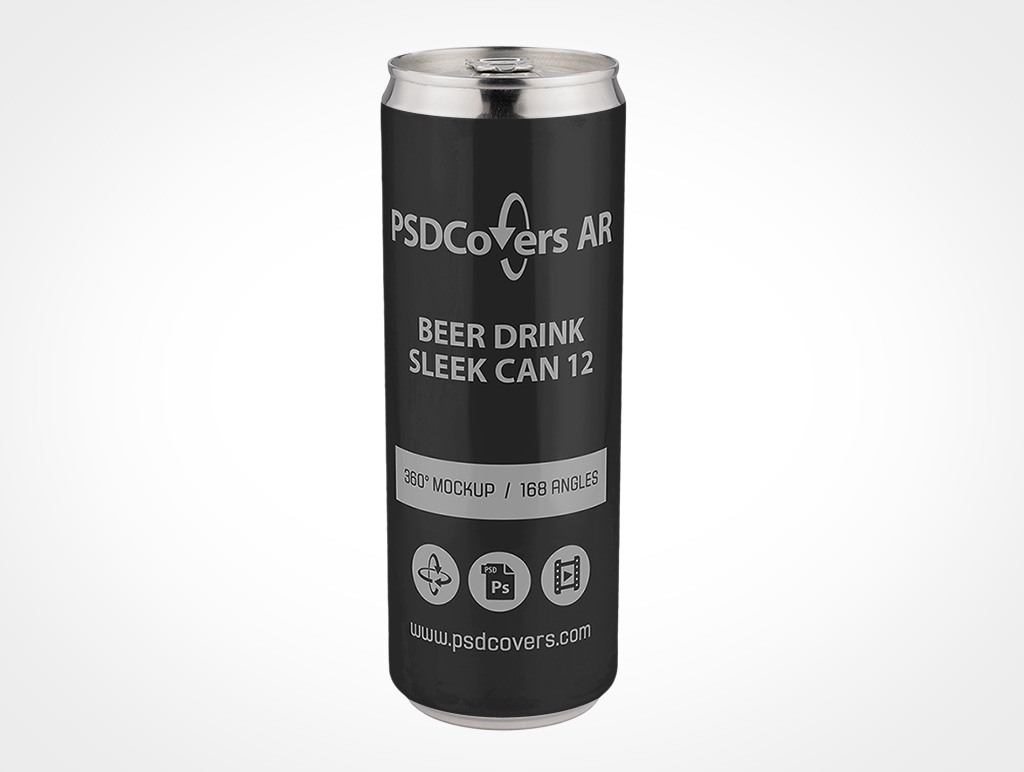 Sleek Beer Can Mockup 12r2