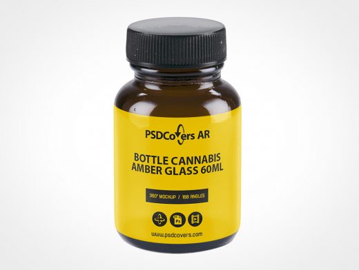 Amber Glass Softgel Bottle Mockup