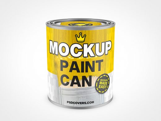 Free Tin Paint Bucket Mockup (PSD)