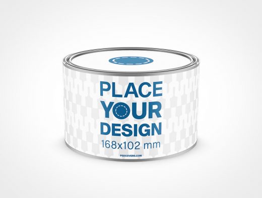 Paint Can Mockup for Metal Short Half Gallon in Can