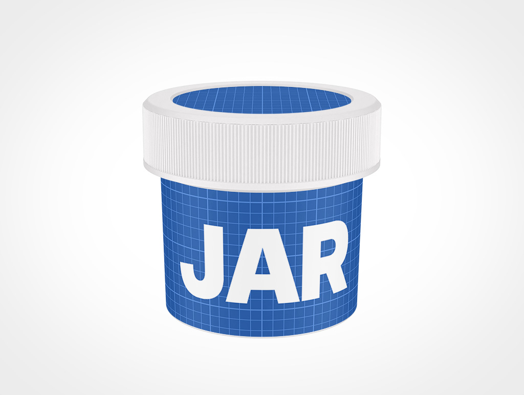 COSMETIC JAR RIBBED CAP MOCKUP 45X42